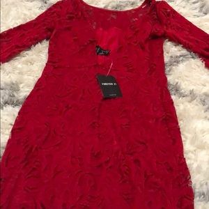 Red lace dress